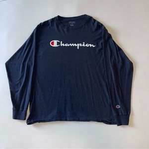 Champion XL Men’s Logo Tee Long Sleeve Navy